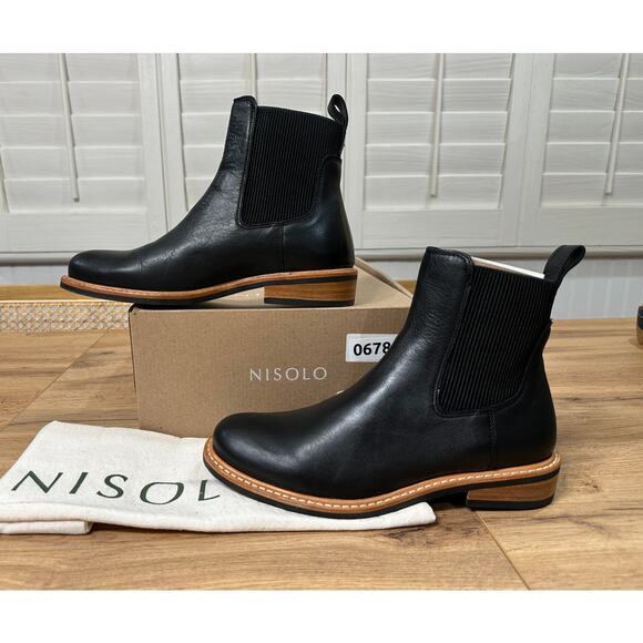 Nisolo Carmen Chelsea Boot Black Leather Size 6.5/7 NIB Versatile Elegant Rugged - Picture 4 of 15